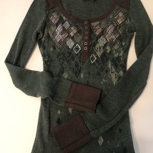 Miss me long sleeve thermal shirt w/sequins detail. Gently used great condition